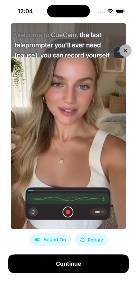 CueCam teleprompter recording
